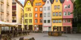 Colorful houses in Old Town on Rhine River Embankment